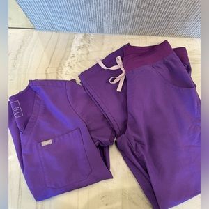 Figs Scrub Set in Electric Purple. Color not available online.